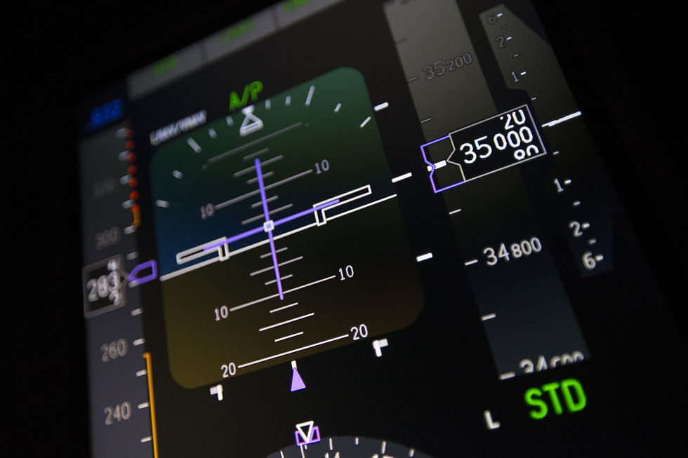 Figure 1: Typical primary flight display showing airspeed and altitude information