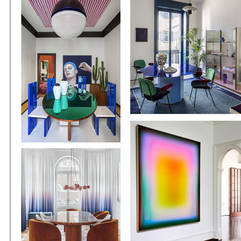 Inspiration salle à manger aux couleurs vives et oeuvres uniques et inspirantes