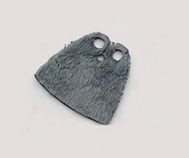 Grey Fur Coat Cape for Minifigure