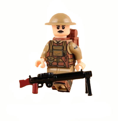 British Infantry WW2 Army soldier Machine Gun Minifigure