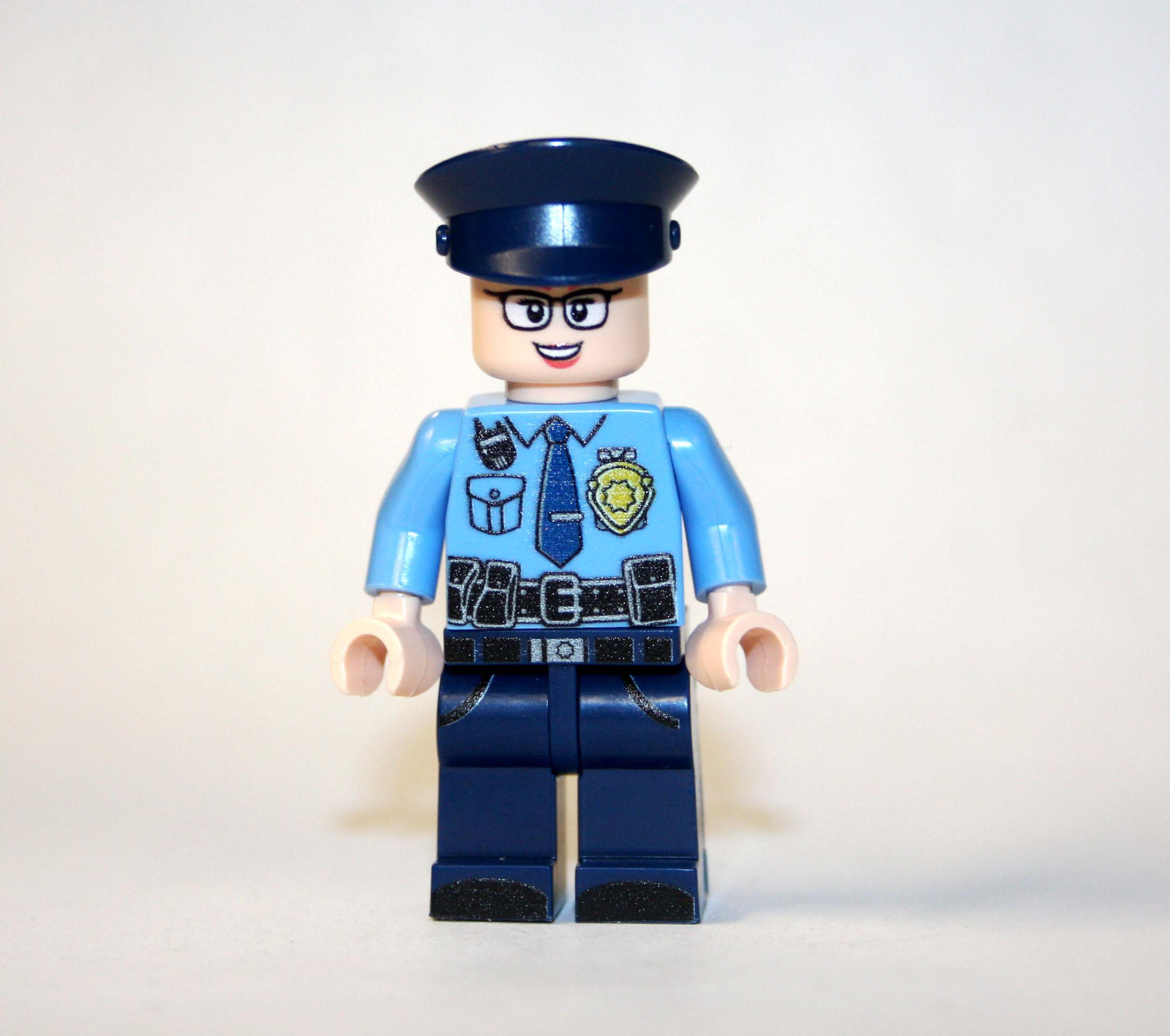 Female Police Officer Patrolman with glasses Minifigure