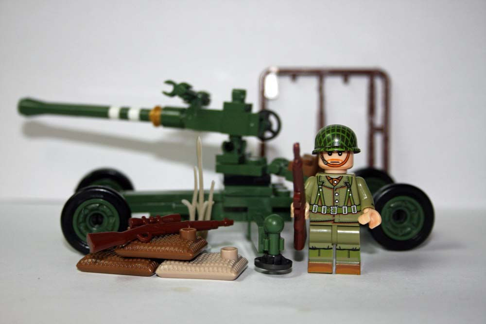US American Anti-Aircraft WW2 Army set with Minifigure
