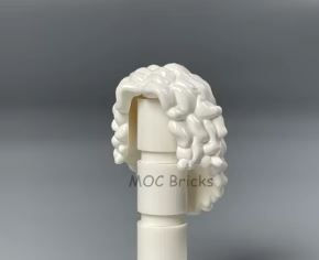 White Big long Curly hair piece for Minifigure
