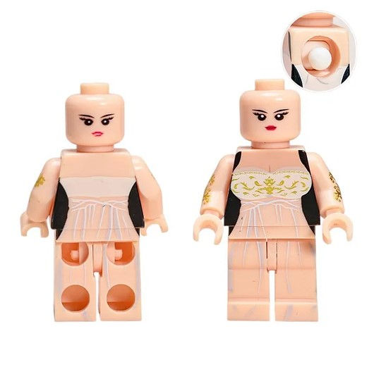 Woman in sheer White Dress Minifigure