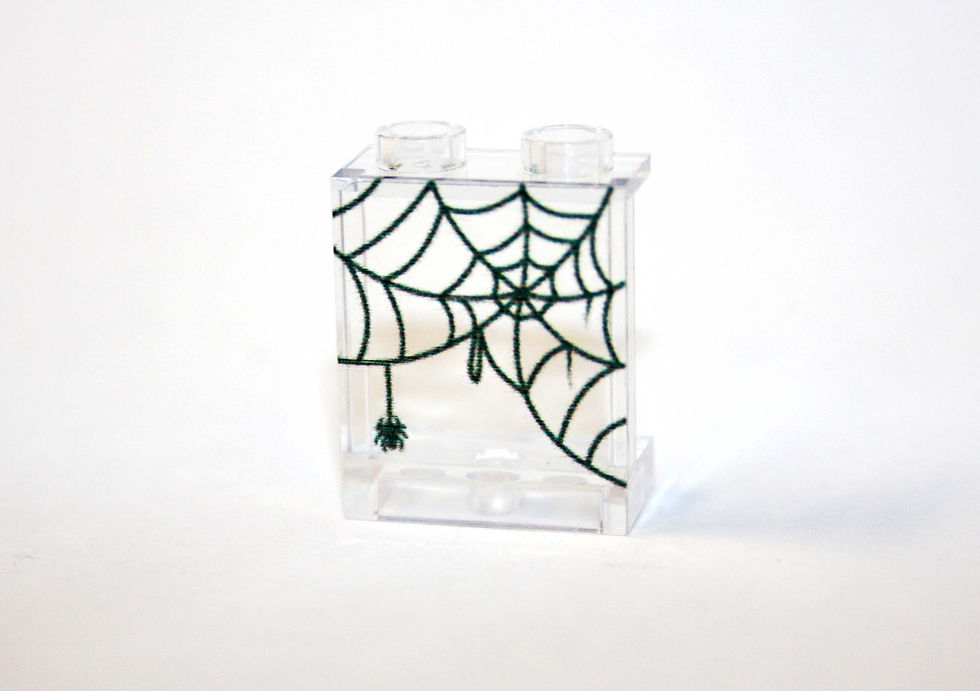 Short Window with Spider Web print DIY Construction piece for minifigure