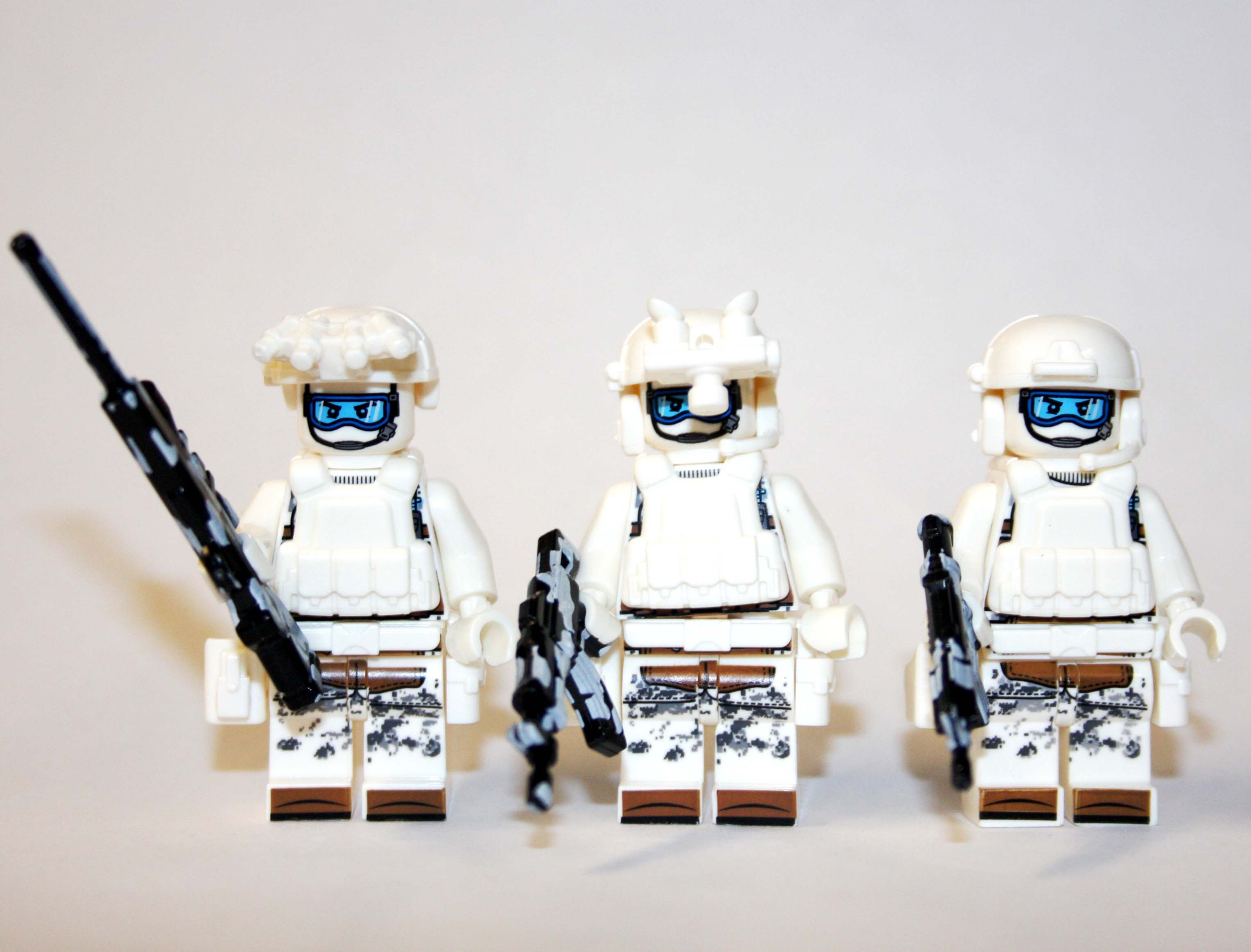 Winter Snow Special Ops team of 3 Military team Minifigure
