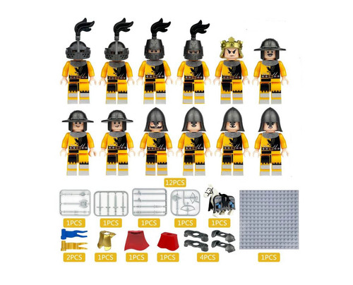Black Raven Knight with King Set Army Castle soldier 12