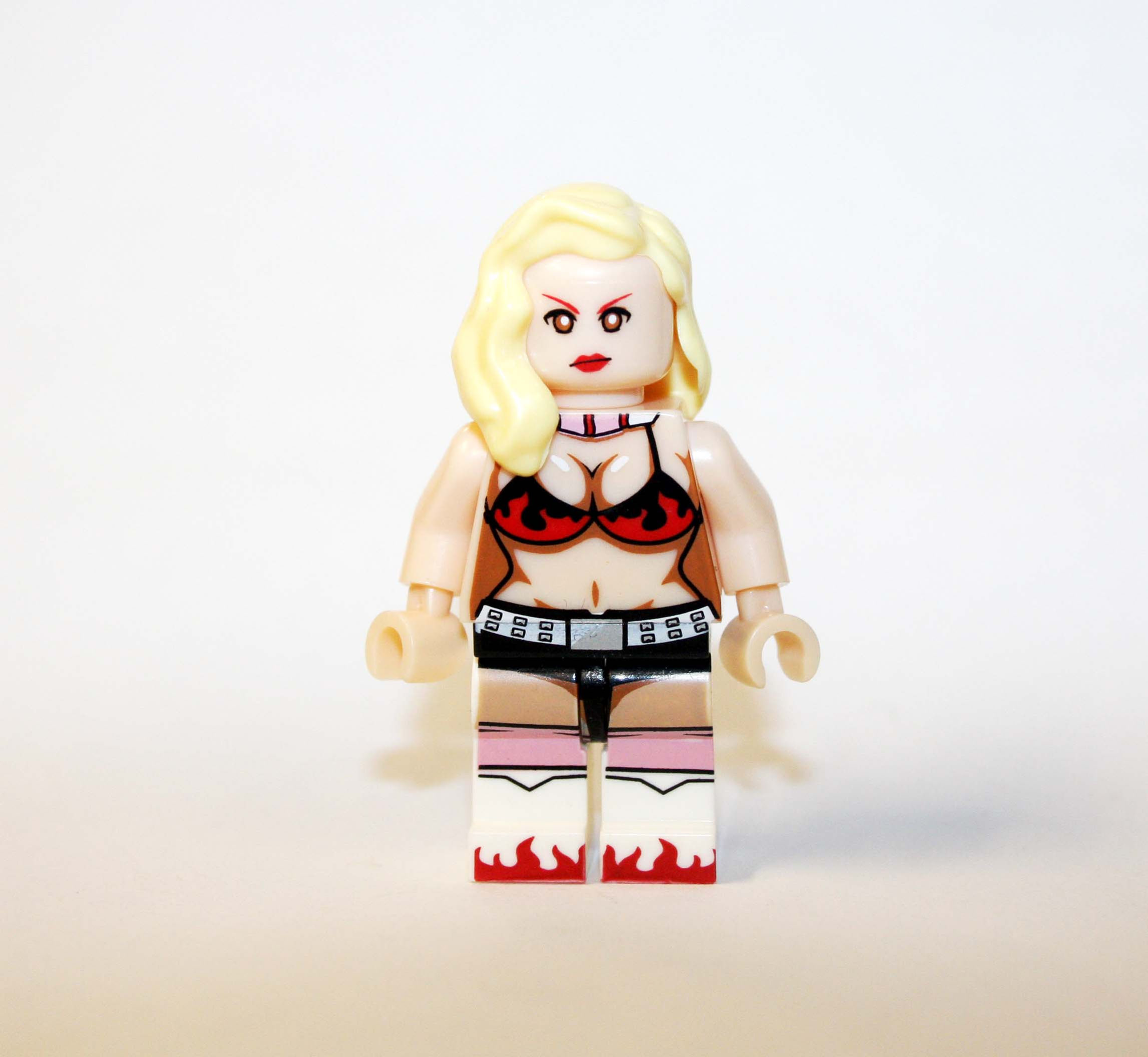 Flame Bikini Top Girl woman Blond Hair Minifigure