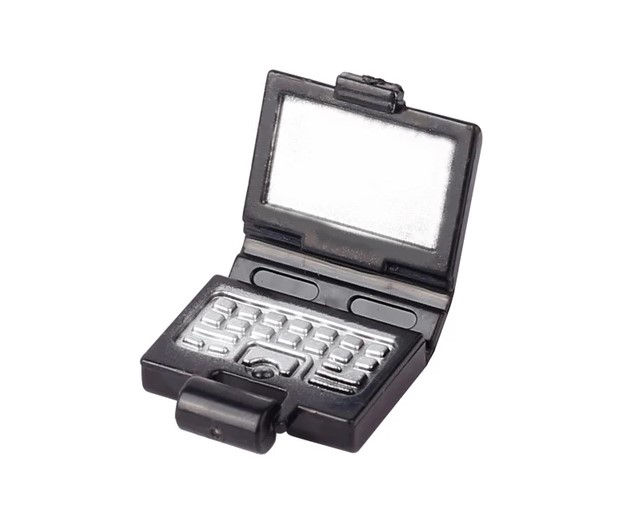 Briefcase Silver and Black Laptop computer silver for minifigure