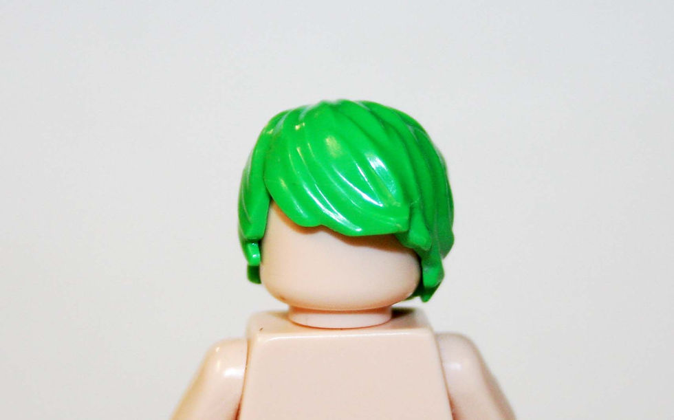 Green Wavy Hair for Minifigure