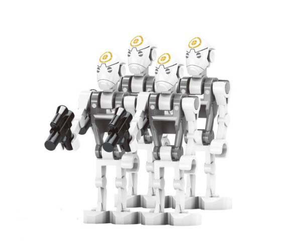 Assault Droid commander pack of 4 Star Wars White Minifigures