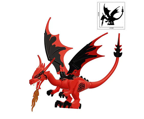 Red Dragon Fantasy DND LOTR big Minifigure | minifigureoutlet