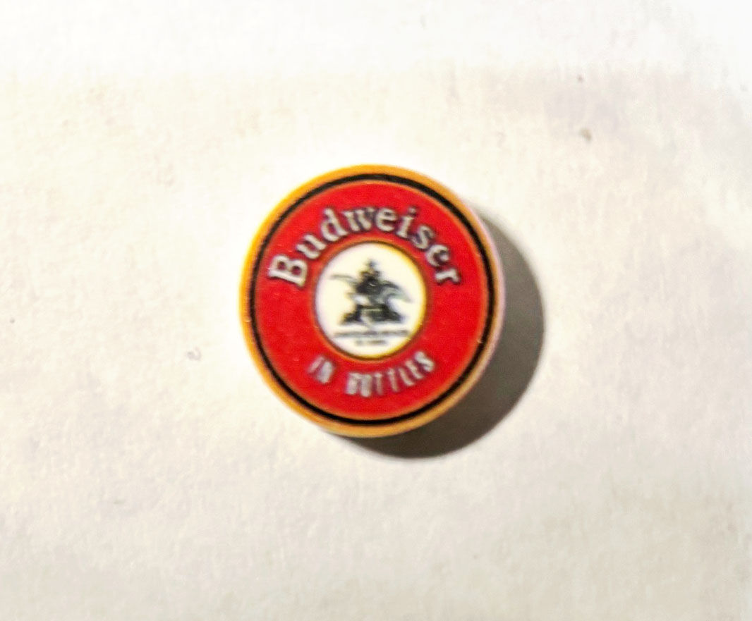 Budweiser Beer advertisement Sign Round 2X2 piece