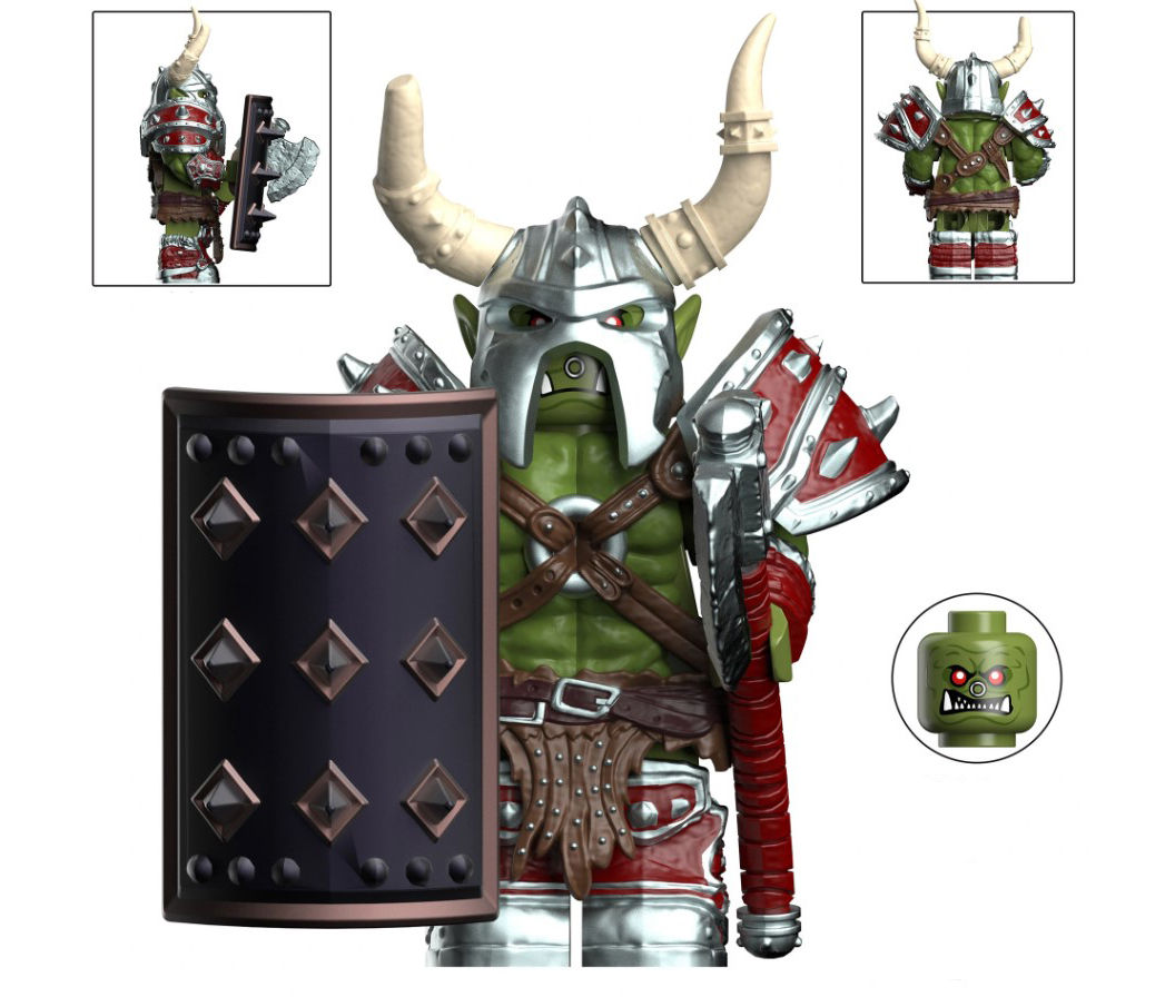 Orc Berserker  Square shield World of Warcraft  LOTR Minifigure