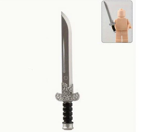 Silver Black Sword Weapon for Army Knight soldier