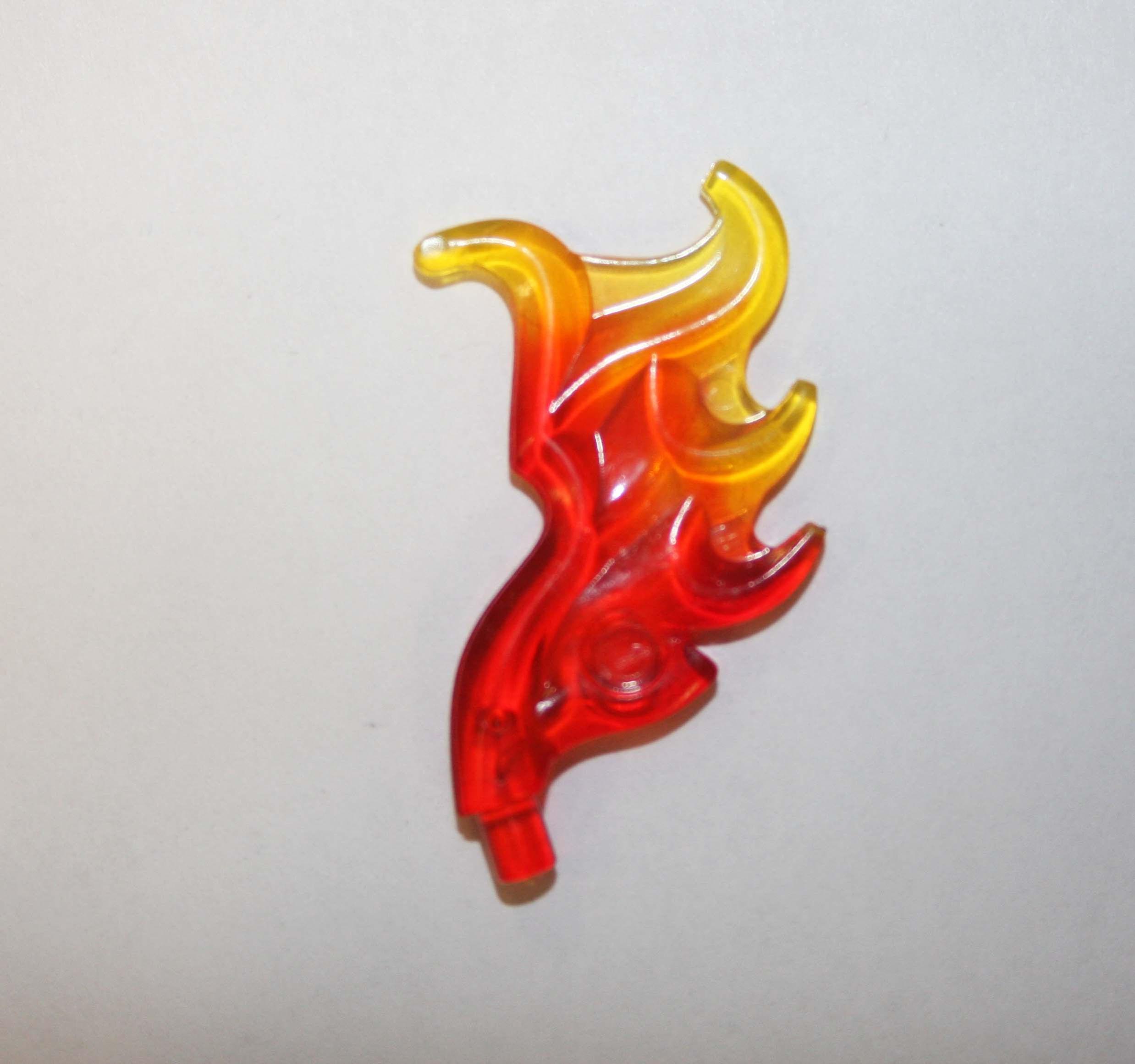 Clear large Red and Yellow Fire Flame brick piece