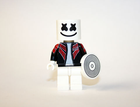 Marshmello Music DJ Black and Red Jacket Minifigure | minifigureoutlet