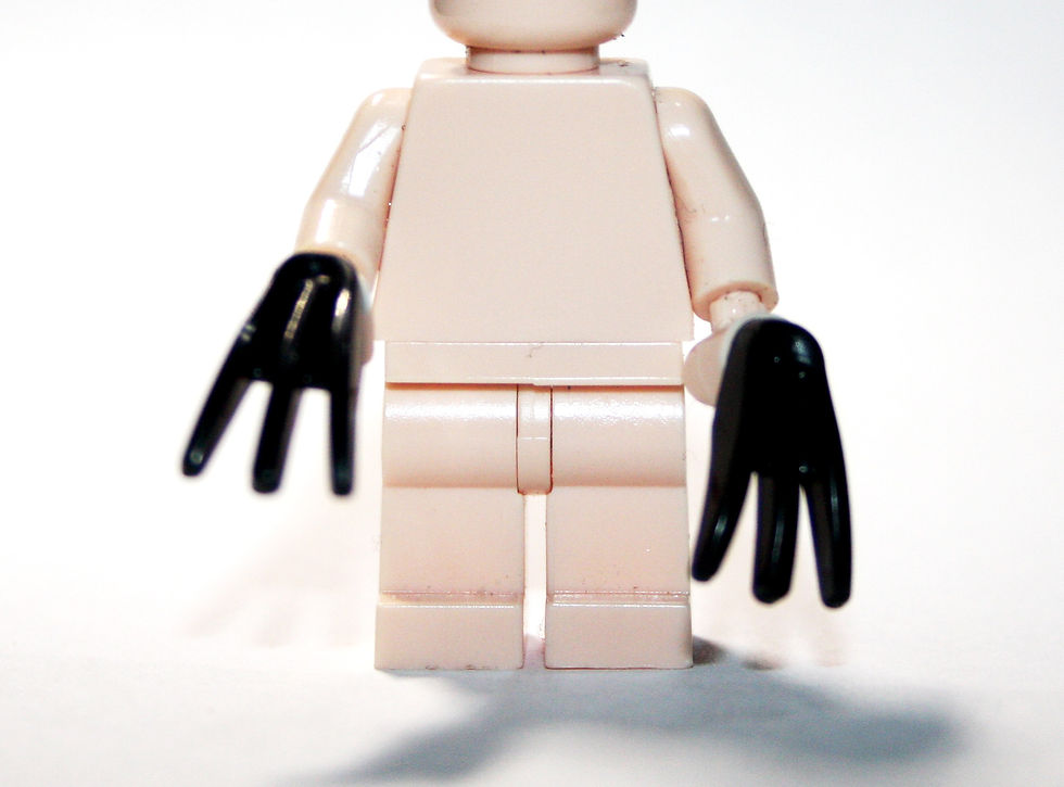 Pair of hand Claws Black Minifigure DIY