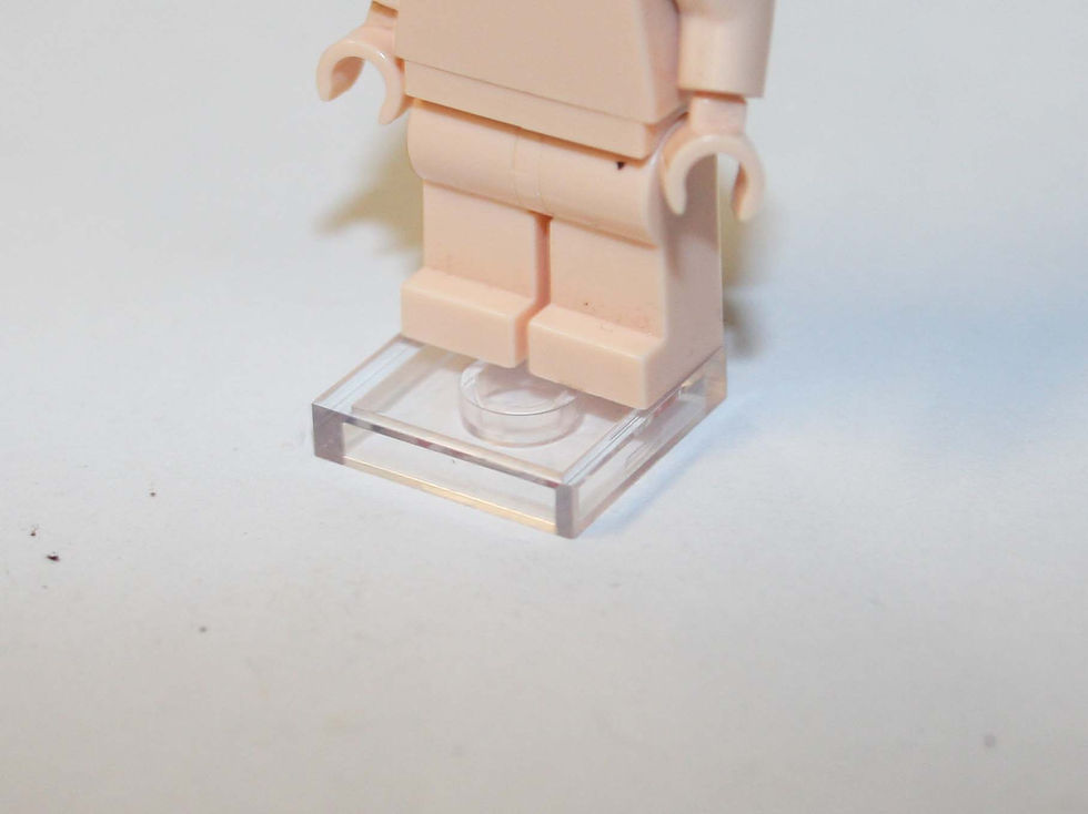 Clear transparent small mini minifigure stand base