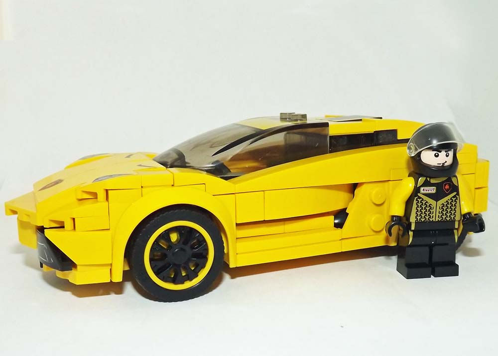 Lamborghini Yellow Sport Car with Minifigure set