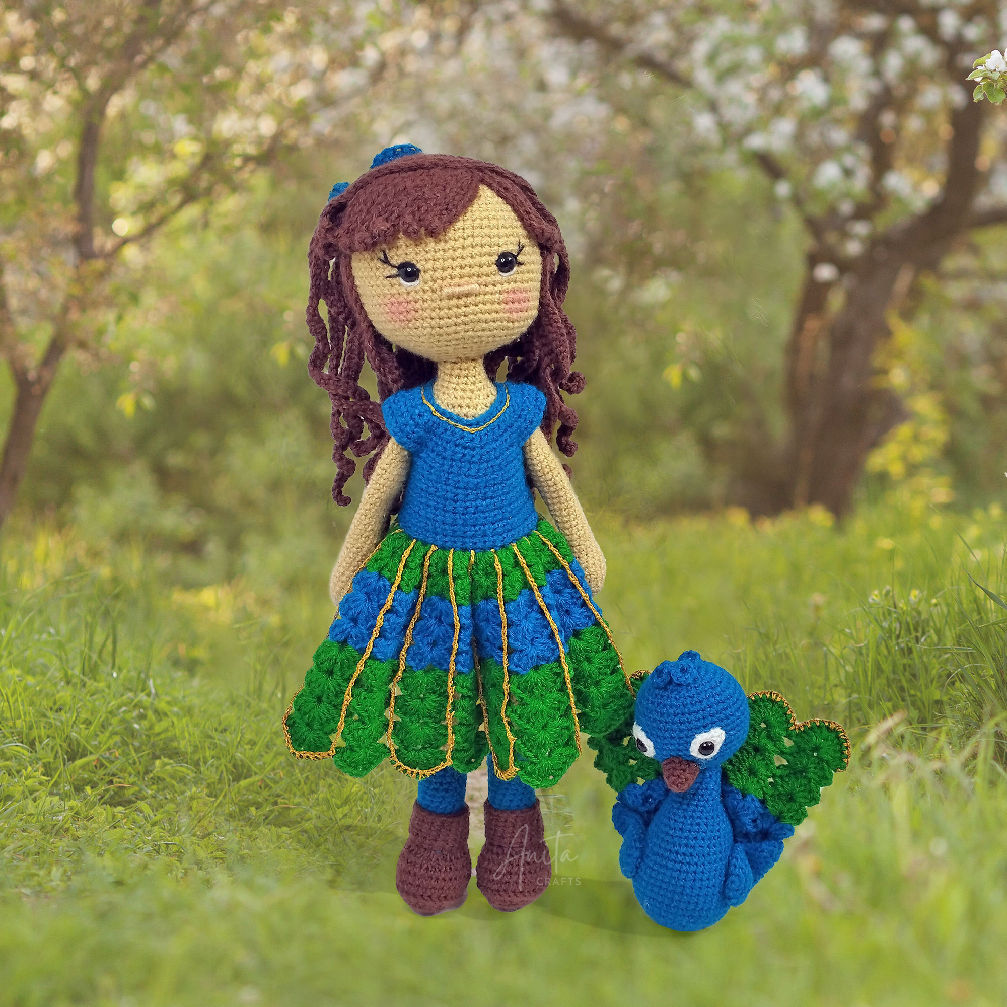 Patricia and her pet Peacock