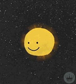 Cartoon Earth orbiting around a smiling Sun. Credit: Giphy