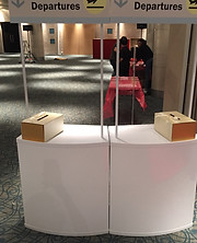 promotional counter rental registration booth counter
