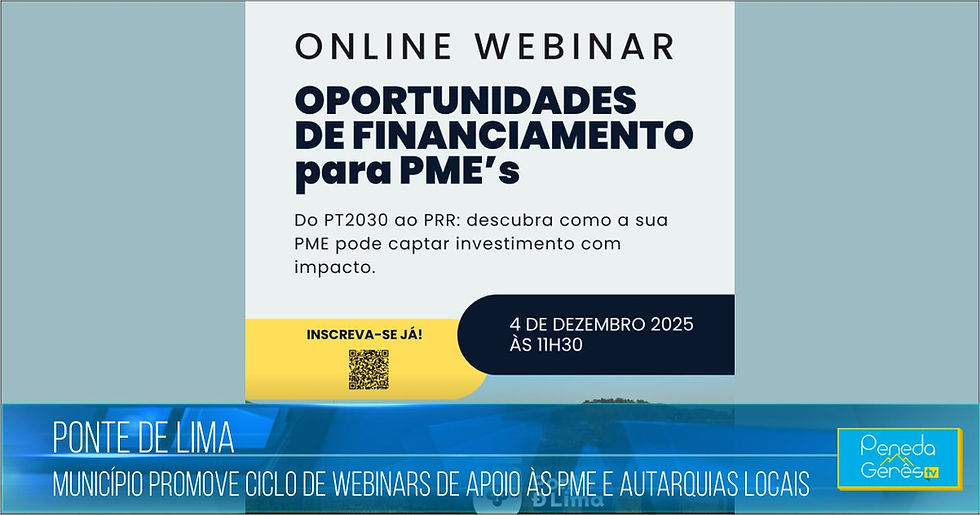 Ilustração da iniciativa do Município Ponte de Lima - Oportunidades de Financiamento para PME´s