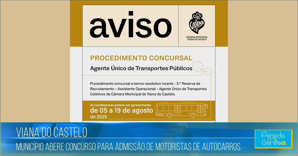 Aviso de Procedimento Concursal CM Viana do Castelo