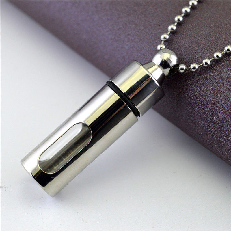Openable Glass Perfume Bottle Necklace with Seal