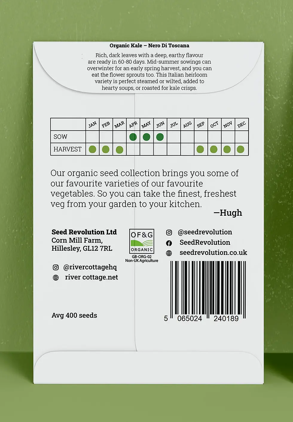 Thumbnail: Kale 'Nero Di Toscana' Organic Seeds by River Cottage