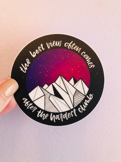 Thumbnail: Best View Comes After Hardest Climb, Mountain Sticker, Positive Sticker