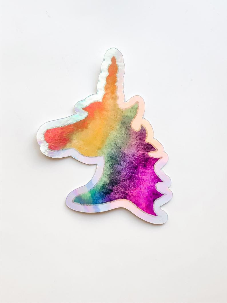 Thumbnail: Holographic Unicorn Sticker, Rainbow