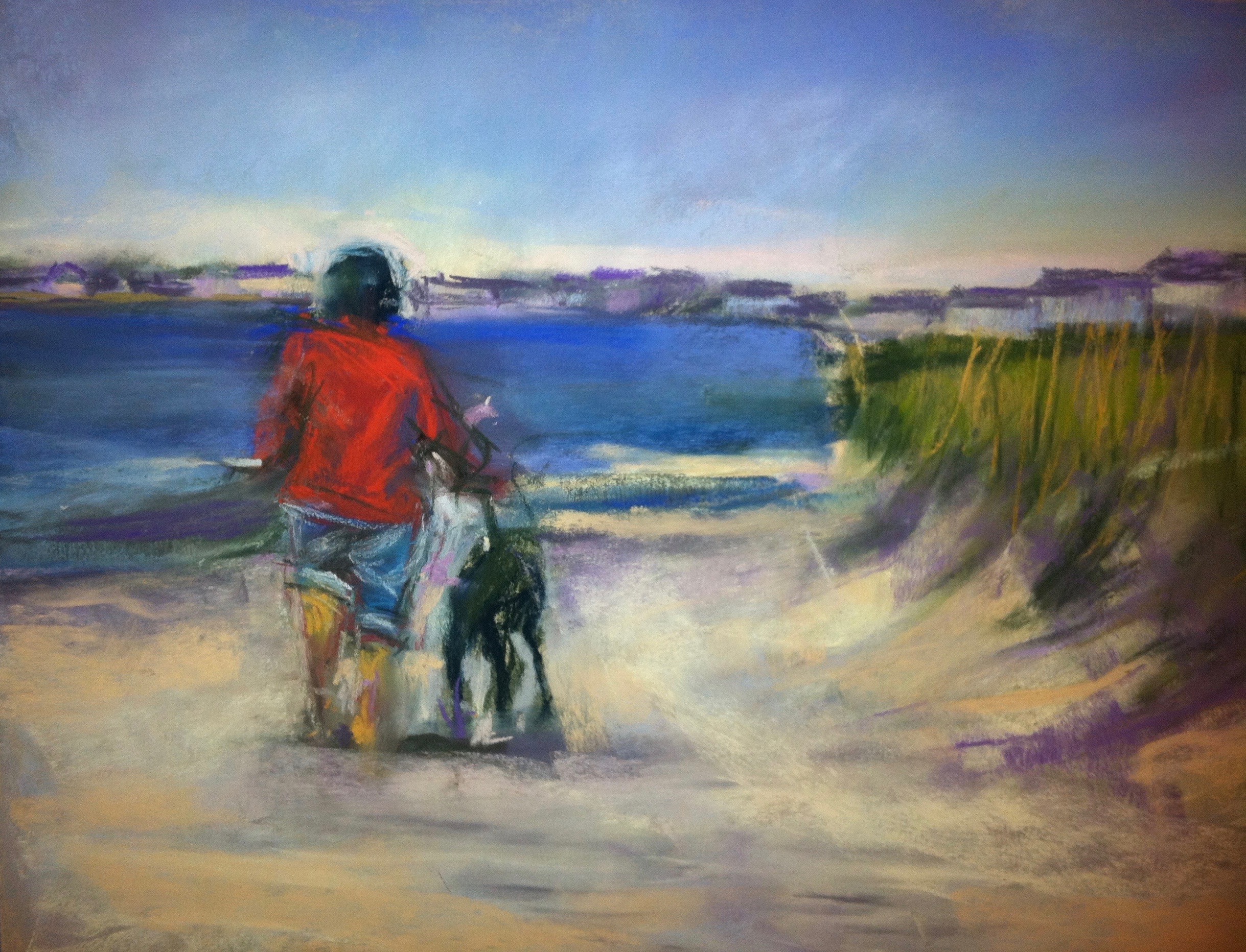 Black Dog on Beach