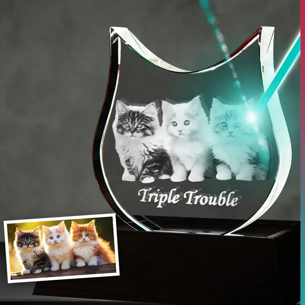 3D Crystal Large Cat