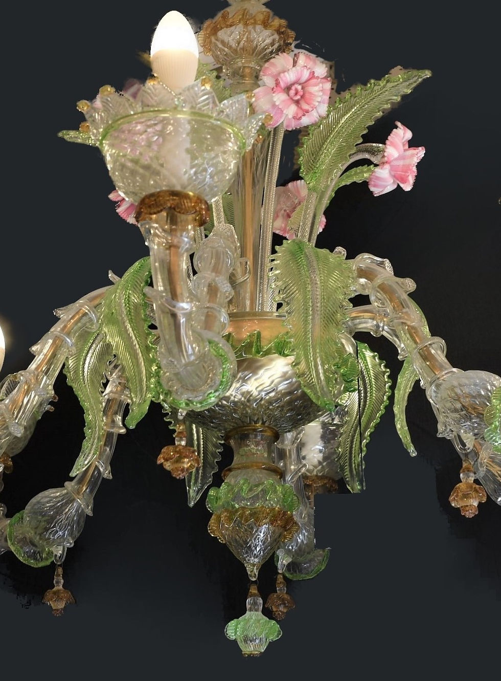 Miniatura: LAMPADARIO AMBRA E VERDE SEMIREZZONICO
