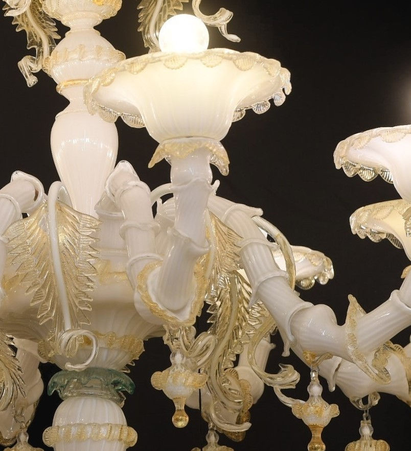 Miniatura: LAMPADARIO REZZONICO LATTIMO ORO