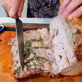 Remove the bone and Tie it Back, so I can be easily carved.