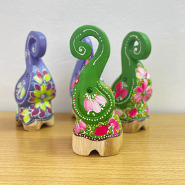 Style 10, Handcrafted Wood Elephant Painted