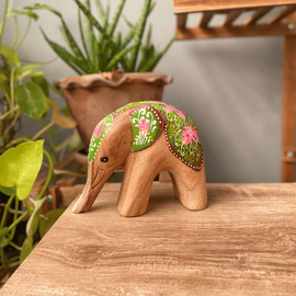 Style 4, Handcrafted Wood Elephant Painted