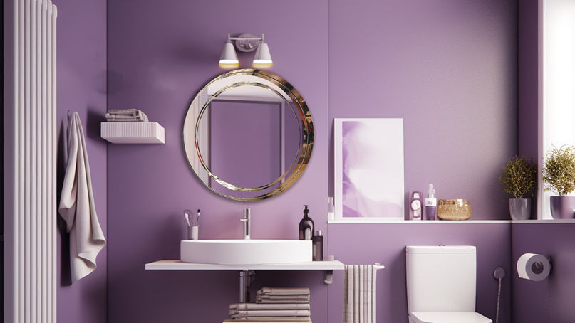Rose Gold SS PVD Circular mirror for bathroom