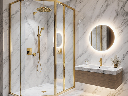 Stainless Steel and Glass Shower Cubicles