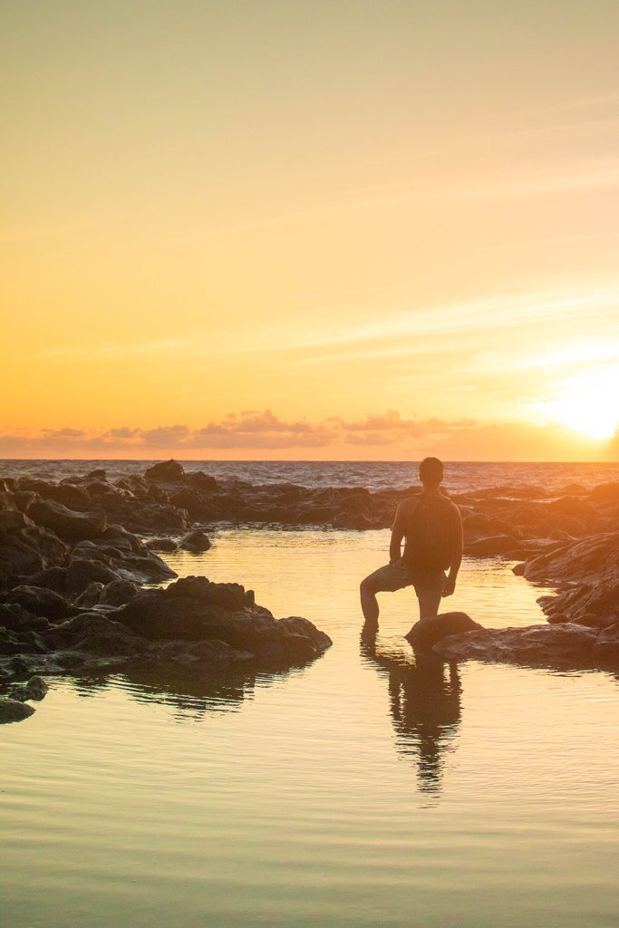 Makapuu tidepool during sunrise on Oahu Hawaii
