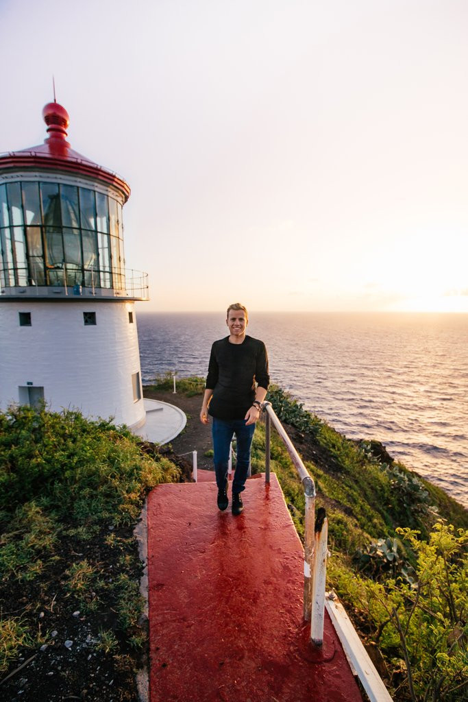 Makapuu lighthouse hike during sunrise on Oahu, Hawaii