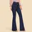 Thumbnail: Blue Tie Waist Flare Jeans Women Slim Denim Trousers Vintage Clothes