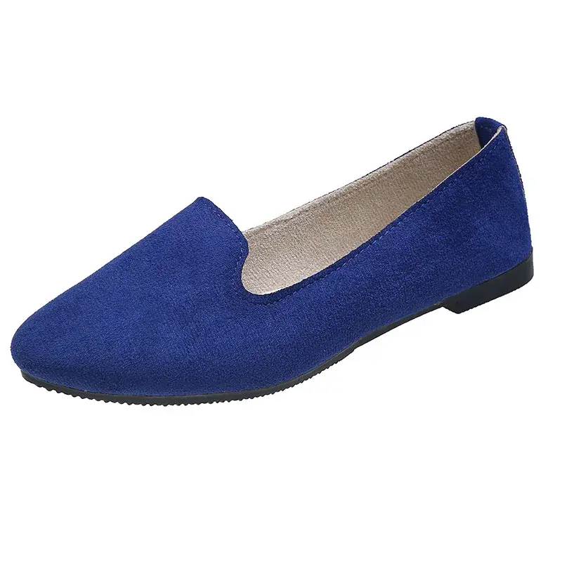 Thumbnail: Spring and Autumn Casual Women's Flat Shoes in Candy-Colored Suede