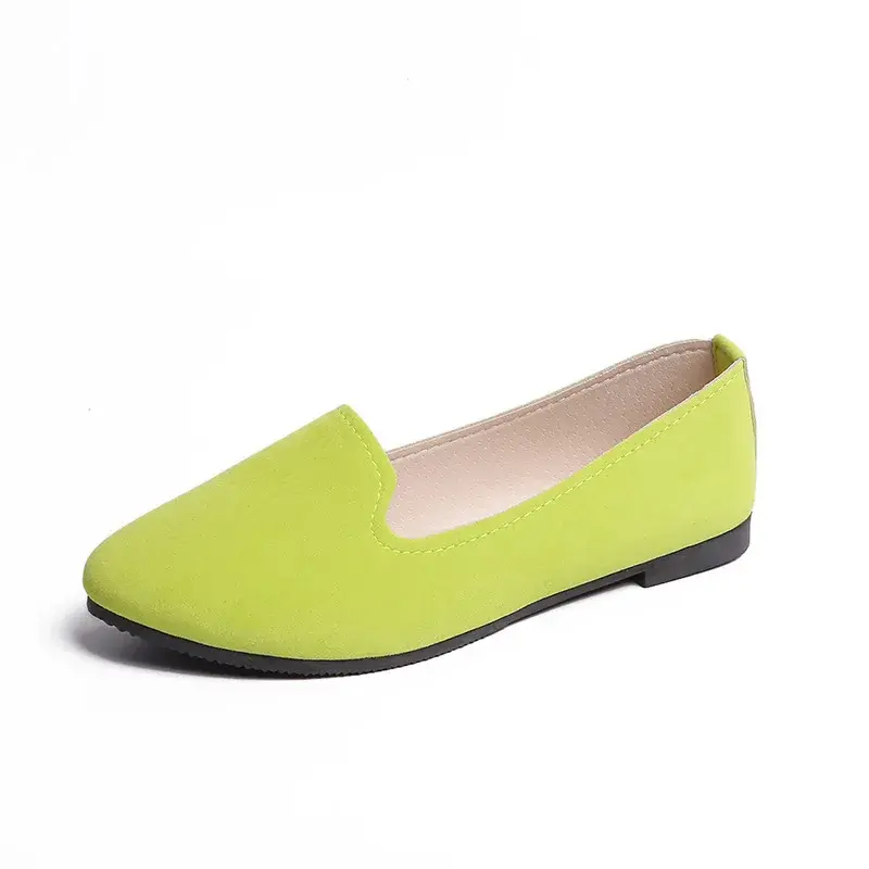 Thumbnail: Spring and Autumn Casual Women's Flat Shoes in Candy-Colored Suede