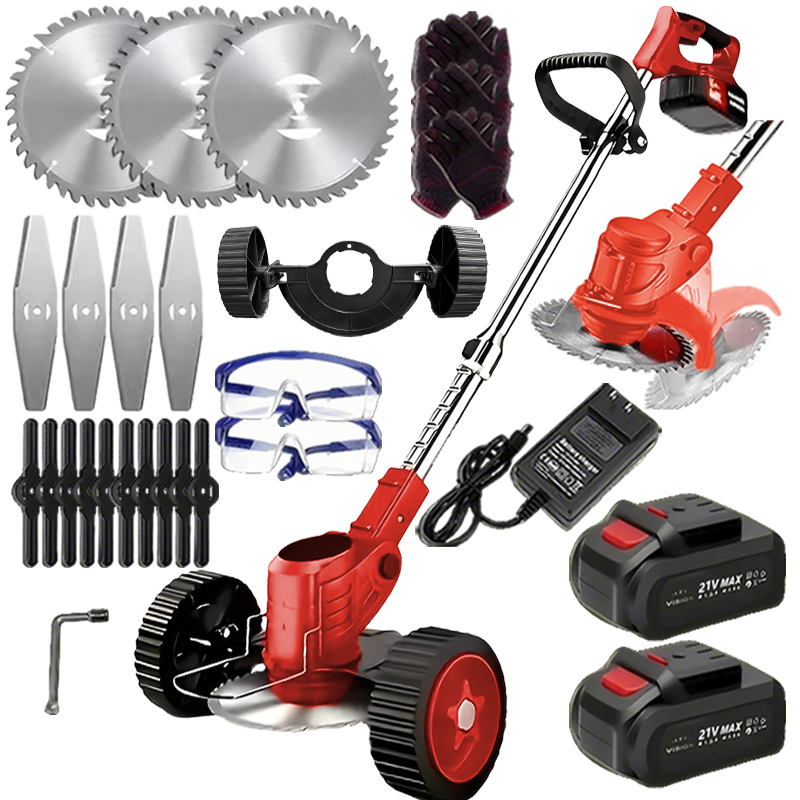 Thumbnail: Cordless Lawn Trimmer Weed Wacker Lawn Mower Grass Edger with 2 Li-Ion Batteries