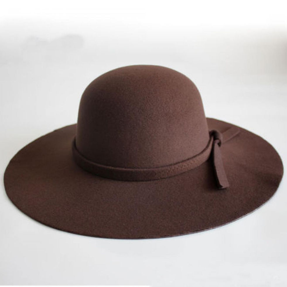 Miniatura: Women Wide Brimmed Dome Hat, Foldable  Floppy Fedora Hat, Casual Felt Bowler Sun