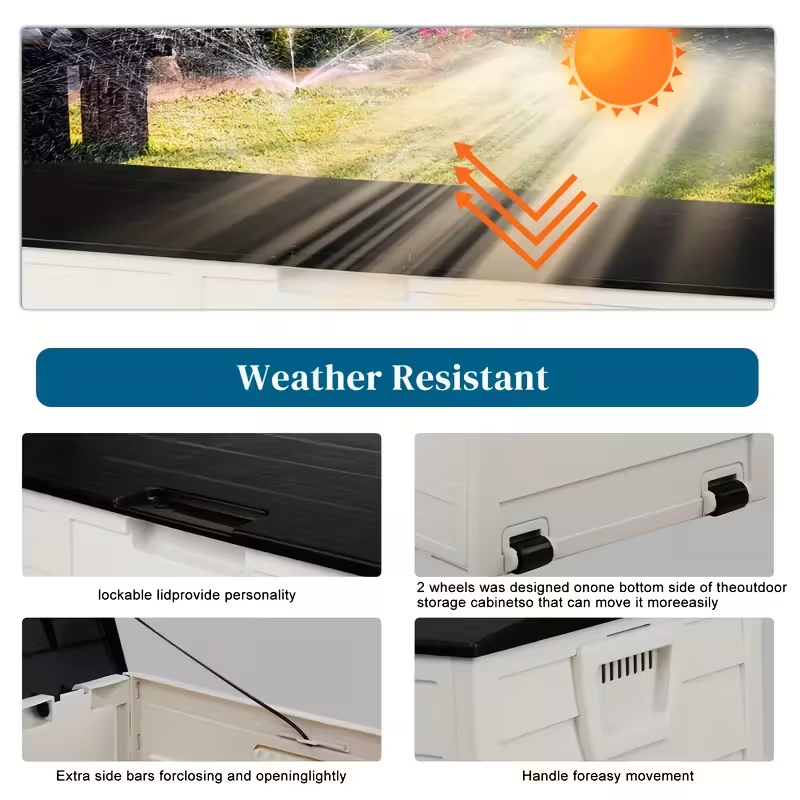 Thumbnail: Large Outdoor Deck Box with Lockable Lid & Heavy-Duty Hinged Door 